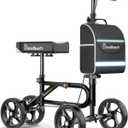 Economy Knee Scooter Steerable Knee Walker for Foot Injuries Compact Crutch Alternative with Dual Braking System (Black)