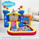 MIRUNAIR Inflatable Bounce House, Bouncy House for Kids 3-10 Ages, Jumping Castle with Air Blower,Carry Bag, Ball Pit, Basketball Hoop, Slide, 130 x 106 x 81 inches