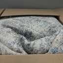10x14 Washable Area Rug Blue Cream Abstract Non Slip Soft Low Pile Rug for Living Room Bedroom Dining Room Office Neutral Modern Indoor Large Throw Carpet for Home Decor
