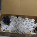 Enhon 10 Pack Snowflake Christmas Pathway Lights Outdoor, 8 Lighting Modes Waterproof Christmas Pathway Markers Lights with Timer for Xmas Walkway Patio Yard Lawn Outdoor Decorations(Warm White)