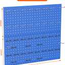 TORACK Metal Pegboard Wall Organizer 24" x 24" or 12" x 48", 70 PCS Tools Storage Pegboard for Garage Tool Organizer Pegboard with Peg Board Hooks for Workbench(Blue)