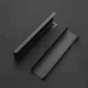 Ravinte 3 Pack Finger Pulls for Cabinets 128mm/5 Length Black Edge Pulls Matte Black Finger Cabinet Concealed Handles for Kitchen Drawer Tab Handle