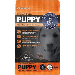 Annamaet Original Puppy Dry Dog Food, (Chicken & Brown Rice), 25-lb Bag (EXP 05/07/31)