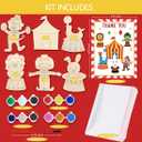 24 Pcs Circus Unfinished Wood Cutout Craft kits Circus Theme Party Decorations Carnival Party Favors Return Gifts for Birthday Party