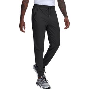 JWM Regular/Tall Mens Athletic Joggers Lightweight Workout Running Gym Training Pants Tapered Sweatpant (Large)