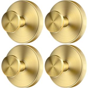 2026 Upgraded Drill-Free Suction Cup Hooks, Stainless Steel Suction Cup Hooks for Shower, Mirror, Wall, Bathroom, Glass, Hanging Towels - 4 Pack, Gold