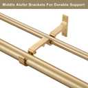 Double Curtain Rod for 84-120 Inches Windows, Blackout Wrap Around Window Curtain Rods1-inch Heavy Duty Adjustable Room Darkening Rustic Dual Drapery Curtain Rods for for Livingroom, Kitchen, Patio