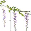Lvydec Wisteria Artificial Flowers Garland, 4 Pcs Total 28.8ft Artificial Wisteria Vine Silk Hanging Flower for Home Garden Outdoor Ceremony Wedding Arch Floral Decor (Light Purple)