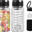 2 Pack 16oz/500ml Glass Shaker Bottle with Lid Handle, Glass Water Bottle, Wide Mouth Sport Nutrition Bottle Measuring Marks (ml/oz), for Protein Mixing, Juices, Iced Tea,Milk,Coffee,Juice Jars