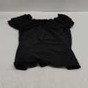 MakeMeChic Women's Plus Size Off Shoulder Top Tie Front Layered Ruffle Short Sleeve Blouse Top (XX-Large Plus, Black)