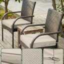 Outdoor Chair Cushion 24 x 24 x 5 Inches Patio Furniture Outdoor Waterproof Seat Cushion, Patio Chair Cushion with Handles and Ties, Square Dining Chair Cushion Set of 2, Cream