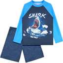 Boys Two Piece Rash Guard Swimsuits Sets Kids Long Sleeve Sunsuit Swimwear Sets, Size 4T