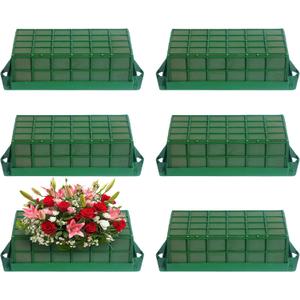6PCS Floral Foam Cage, Floral Foam, Foam for Flower Arrangements, Wet Foam for Fresh Flowers, Floral Arrangement Supplies, Floral Cage for Table Wedding Decor, 11.7 X 4.6 X 3.1 Inches