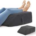 Leg Elevating Pillow, Leg Elevation Pillows for After Surgery, Swelling, Leg Pillow Elevation Blood Circulation, Leg Pillow for Pain Relief, Knee Pillow for Rest, 23.616.88 Inch Velvet Grey