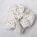 XYNAME Headband and Scrunchie Set for Women 2Pack Hair Ties for Girls Elastics Bands Ponytail Holder Hair Accessories White Dot