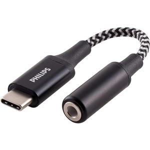 Philips Connection to 3.5mm Auxiliary Audio Adapter, 4" - Black/White Braided