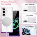 OOK Phone Case for Samsung Galaxy Z Fold 7 (Wireless Charging Compatible) Soft TPU + Hard PC Anti-Scratch Reinforced Corners Shockproof Protection Anti-Yellowing Clear Case for Women Men - Purple