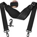 ZINZ Bag Shoulder Strap 78 inch with Ultra Cushion Breathable Pad, Durable Strap with Double Adjustable Buckles and Metal Hooks for D-ring Bags,Black