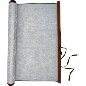 Flylin Calligraphy Cloth, Reusable Chinese Calligraphy Practicing Tool Magic Water Painting Paper Ten Thousand Times Writing Cloth Scroll for Home School (Grey)
