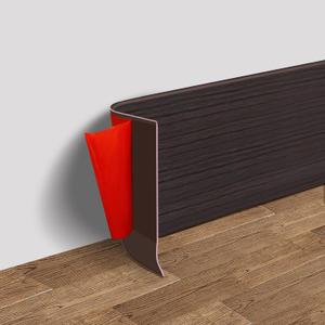 Vinyl Wall Base Baseboard Molding Trim 4" Flexible Self Adhesive Rubber Wall Base Moulding Trim Peel and Stick Design, 4 Inch x 200 Feet, Black Walnut Wood