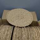 20 Pcs Round Placemats Bulk Plate Chargers Set 11.8 Inch Woven Placemat Rustic Braided Straw Rattan Charger Natural Water Hyacinth Place Mat for Wedding Party Table Single Tableware Use