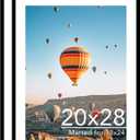 JCJMY 20x28 Picture Frame with 18x24 Mat Set of 2, Display Photo 18x24 with Mat or 20 x 28 Without Mat, Wall Hanging Large 20 by 28 Poster Frame with Plexiglass, 2 Pack, Black