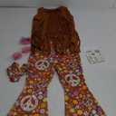 Hippie Costume for Girls Kids 60s 70s Outfits Costume Halloween Dress Up Party (4-6 Years, Brown)