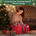 Nutcracker Storage Containers and Figurine Collectibles Storage Box Large Ornament Storage Organizer Stores Up to 8 Holiday Christmas Nutcrackers Figurines-Carolers Ornaments Red/15 Inches