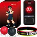 TEKXYZ Reflex Ball with Counter App & Online Community, 2 Difficulty Levels Boxing Ball with Headband, Perfect for Reaction, Agility, Punching Speed, Fight Skill & Hand Eye Coordination Training (Black/Red)