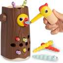Nene Toys Little Woodpecker  Montessori Magnetic Toy for Toddlers 2-4  Educational Toy for 2 3 Year Old Kids  Fine Motor Skills Learning Game  Gift Idea for Boys Girls Age 2-3