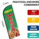 Fresh Wraps Feather Flag for Business Advertising 6 FT Swooper Flag for Storefronts Retailers Shops Food Trucks Events and Fairs (Flagpole Not Included)