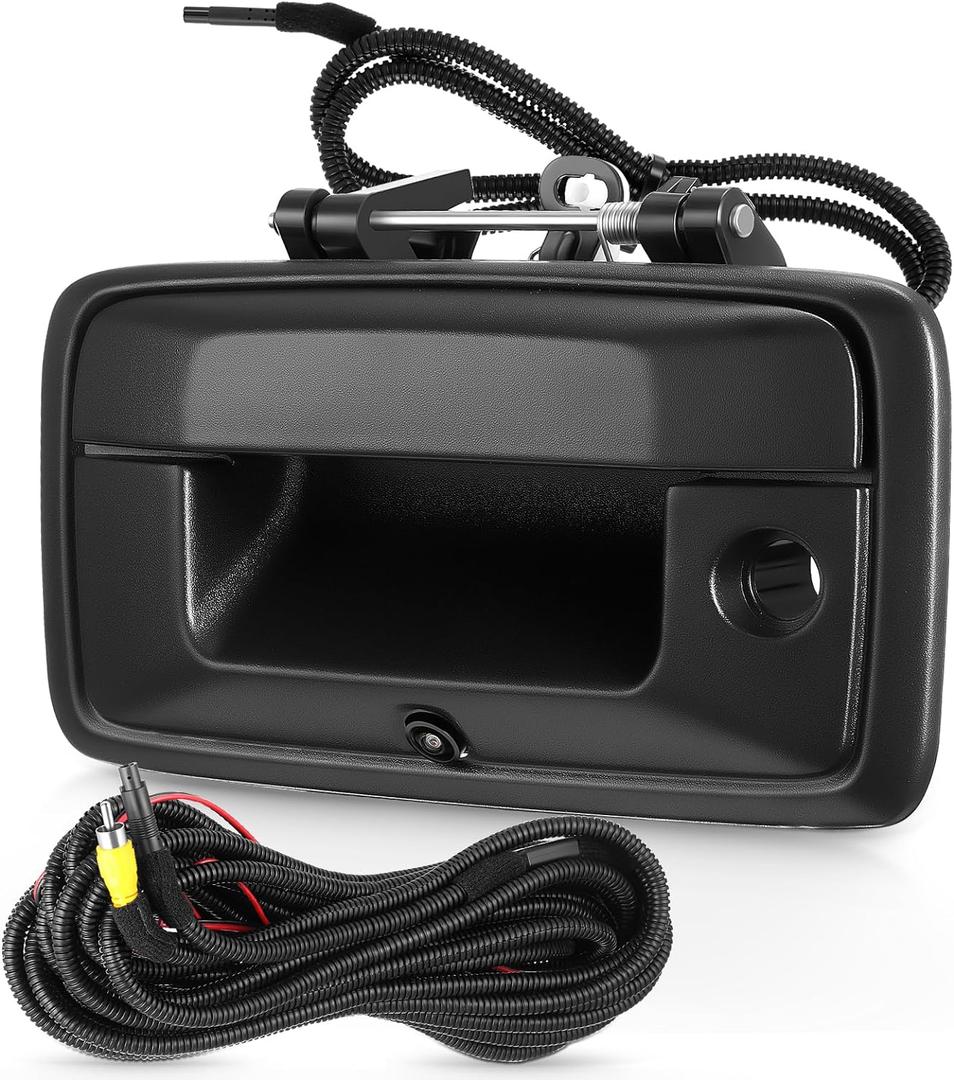 Tailgate Handle Backup Camera Fit for Chevy Silverado 2014-2018,Fit for GMC Sierra 2500HD 3500HD Canyon 2015-2018 Tailgate Reversing Rear View Park Assist Camera RCA Plug Replaces 23448681