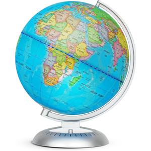 Little Experimenter 8 Illuminated Globes for Kids - Light Up World Globe With Stand, Best Gift Ideas for Children, Educational STEM Toys for All Ages, Gifts for Boys And Girls Ages 8-12+ Years Old
