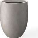 Kante 21.7" H Weathered Concrete Tall Planter, Large Outdoor Indoor Decorative Pot with Drainage Hole and Rubber Plug, Modern Round Style for Home and Garden
