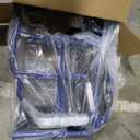 Medline Ultra Lightweight Transport Wheelchair for Adults, Foldable, 19-Inch Seat Width, Blue Frame, Black Upholstery