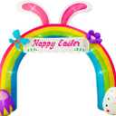 12ft Eeaster Inflatable Archway Decors with Built-in LED Easter Bunny Easter Eggs Archway for Easter Day/Outdoor/Yard/Lawn/Patio/Garden
