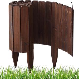 3PACK, 12FT Total Length Wood Garden Edging Border Wooden Garden Fence No Dig Landscape Edging Decorative Flower Bed Border Courtyards Planting Tree Fence Patio Path Edging -11.8" H x 48" L