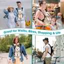 Dog Backpack Carrier, Adjustable Pet Front Carriers, Legs Out Carrying Sling Travel Bag for Small Medium Dogs 4-7 Lbs, Soft Wearable Puppy Chest Carry Backpacks for Walking/Hiking/Camping/Traveling