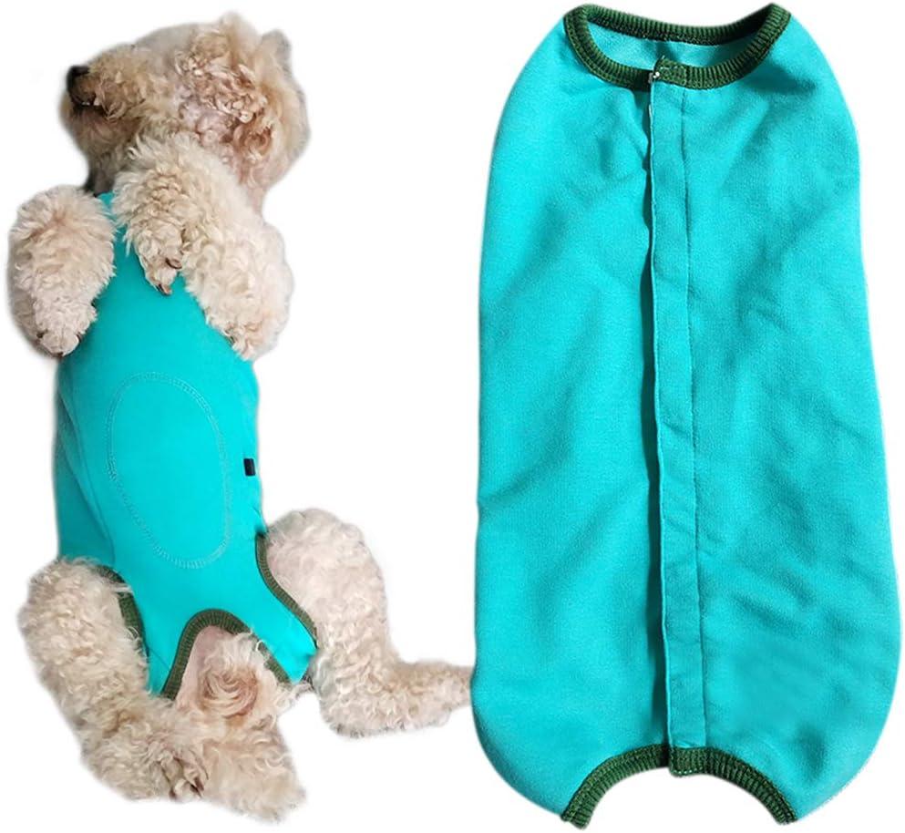 Dogs Recovery Suit Post Surgery Shirt for Puppy, Wound Protective Clothes for Little Animals(Blue-xs)
