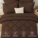 FUANNA Queen Comforter Set 7 Pieces, Brown Comforter, Soft Bed in a Bag