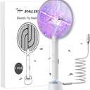 PALONE Electric Fly Swatter 4000V Bug Zapper Racket 2 in 1 Fly Swatter with 1200mAh Battery Rechargeable Mosquito Killer Lamp with 3 Layers Safety Mesh for Indoor and Outdoor