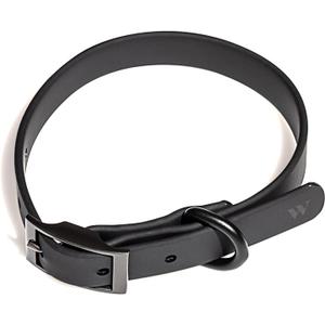 Wild One Dog Collar, Easy-Clean, All Weather Flex-Poly Strap with Metal, Durable, Dirt and Odor Resistant (Black, M)
