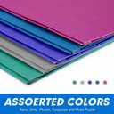 Two Pocket Folders, RAZCC 50 Pack Two Pocket with Prongs, 3 Prong Pocket Folders Letter Size, Paper Folders with Prongs for School Office Home Business, Assorted 5 Colors