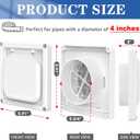 Dryer Vent Cover Outside 4 inch, Magnetic Door Design, Durable Airflow Vent with Lint Trap Screen, Thickened Material, 6 inch x 6 inch Size, White