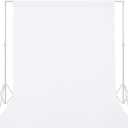 GFCC Wrinkle-Resistant White Backdrop Background for Photography Thick Photo Booth Backdrop for Photoshoot Background Screen Video Recording Parties Curtain(7.5FTX10FT)