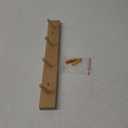 Hickory Wood Coat Rack Wall Mount, 16 Inch Coat Hook Hanger Wooden Wall Coat Rack with 4 Hooks for Purse Clothes Towels Hats in Entryway Bedroom Bathroom, Natural