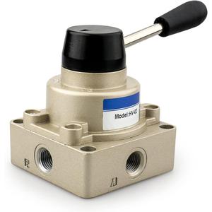 Baomain Rotary lever hand valve HV-02 PT1/4 Air Flow Control 3 Position 4 Way