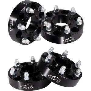 ZOFFI 6x5.5 Wheel Spacer for Silverado Sierra 1500, Thickness 1.5inch with 78.1mm Hubcentric 6x139.7 M14x1.5 Studs 6 Lug Wheel Adapters for Tahoe Suburban Avalanche Yukon Escalade 4PCS Color Black