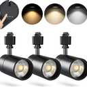 VANoopee 3-Color in 1 20W H Track Lighting Heads Dimmable Flicker Free Bright LED Track Lighting Fixtures for Accent Retail Kitchen Artwork, Linear Track Light H Type - CRI90+ 36 Black - 3 Pack