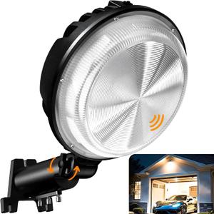 150W 20000LM LED Barn Lights Outdoor, Dusk to Dawn Outdoor Lighting with 150 Adjustable Pole Light 6500K Flood Light, Yard Lights IP66 Waterproof Area Street Light for Garage Warehouse (Black - 1 Pack)